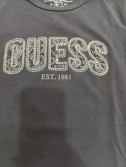 T-shirt GUESS con maxi logo brillantini