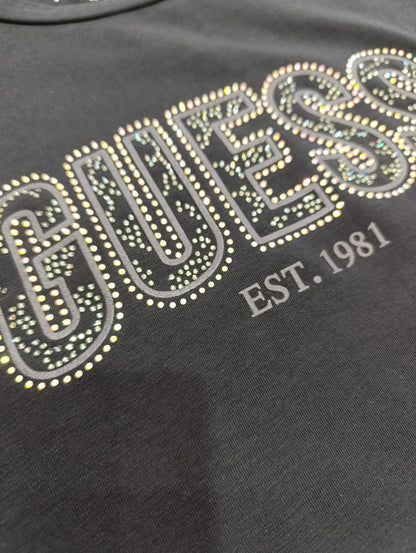 T-shirt GUESS con maxi logo brillantini
