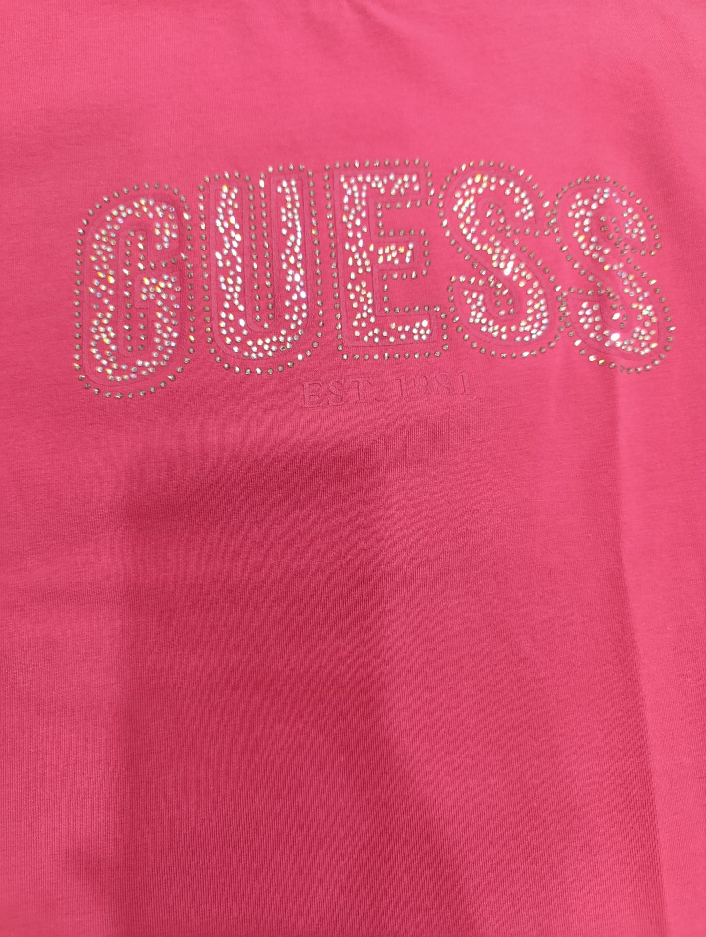 T-shirt GUESS con maxi logo brillantini