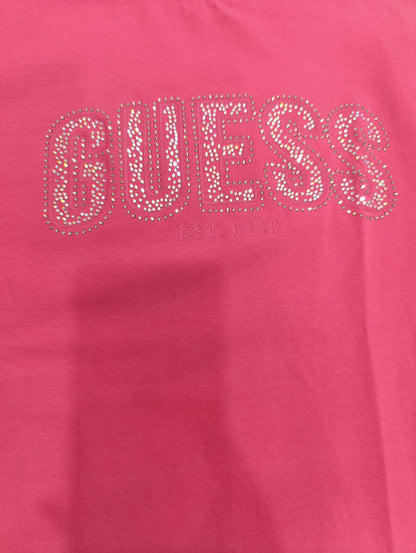 T-shirt GUESS con maxi logo brillantini