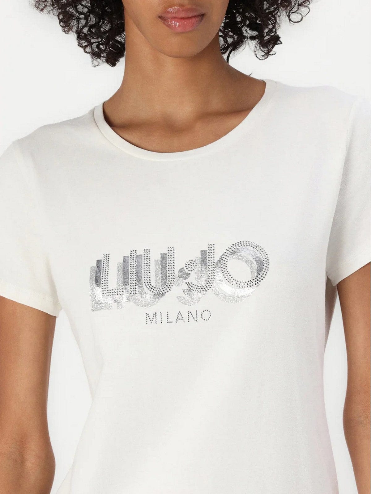 t-Shirt LIU JO logo glitter e strass 214