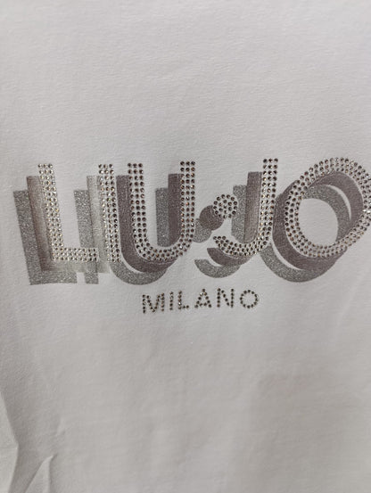 t-Shirt LIU JO logo glitter e strass 214