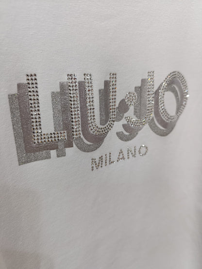 t-Shirt LIU JO logo glitter e strass 214