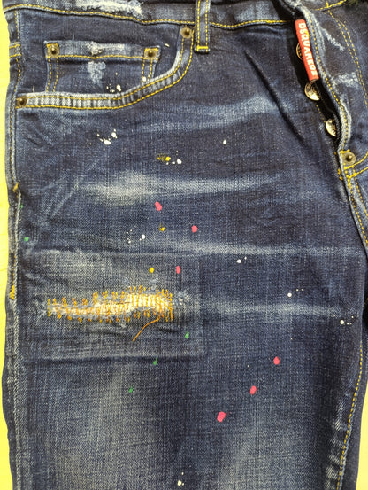 Pantaloncino di Jeans DSQUARED2 con schizzi  087