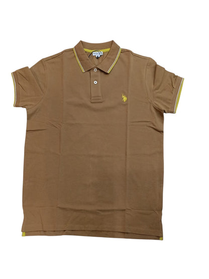 Polo U.S POLO ASSN. marrone e gialla 065