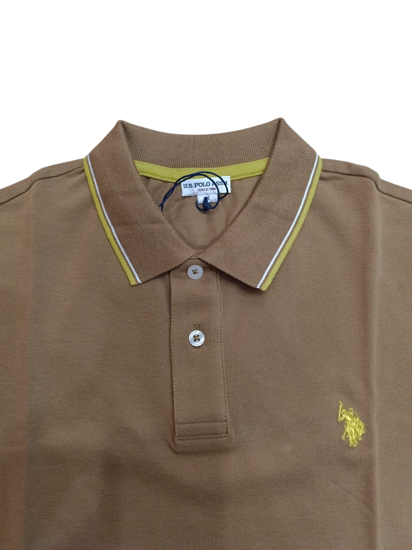 Polo U.S POLO ASSN. marrone e gialla 065