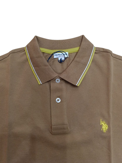 Polo U.S POLO ASSN. marrone e gialla 065