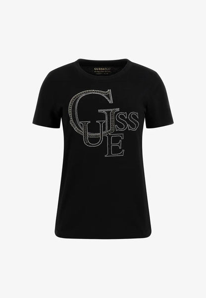 T-shirt Guess maxi logo in strass z14