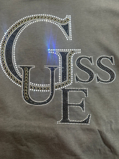 T-shirt Guess maxi logo in strass z14