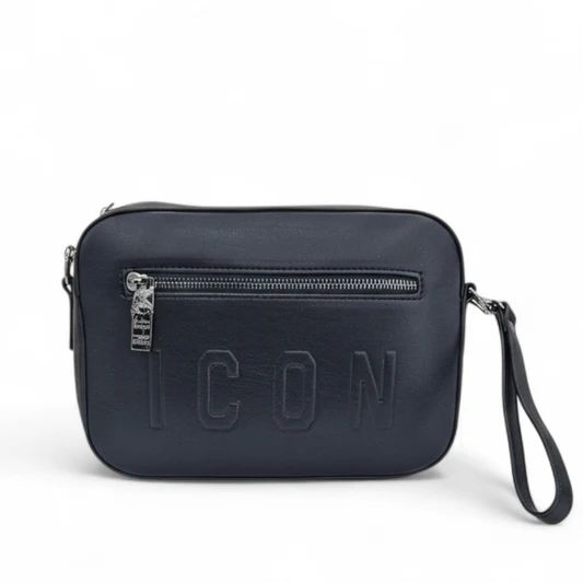 Pochette uomo ICON in ecopelle con maxi logo finn