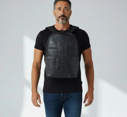 Zaino uomo ICON con logo lucido nero caleb 05