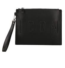 Pochette uomo ICON con logo in rilievo 04A07