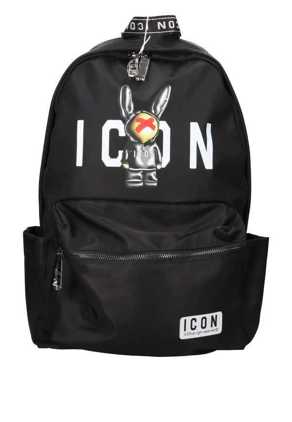 Zaino ICON in tessuto con maxi stampa bunny 02a01