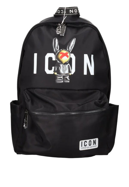 Zaino ICON in tessuto con maxi stampa bunny 02a01