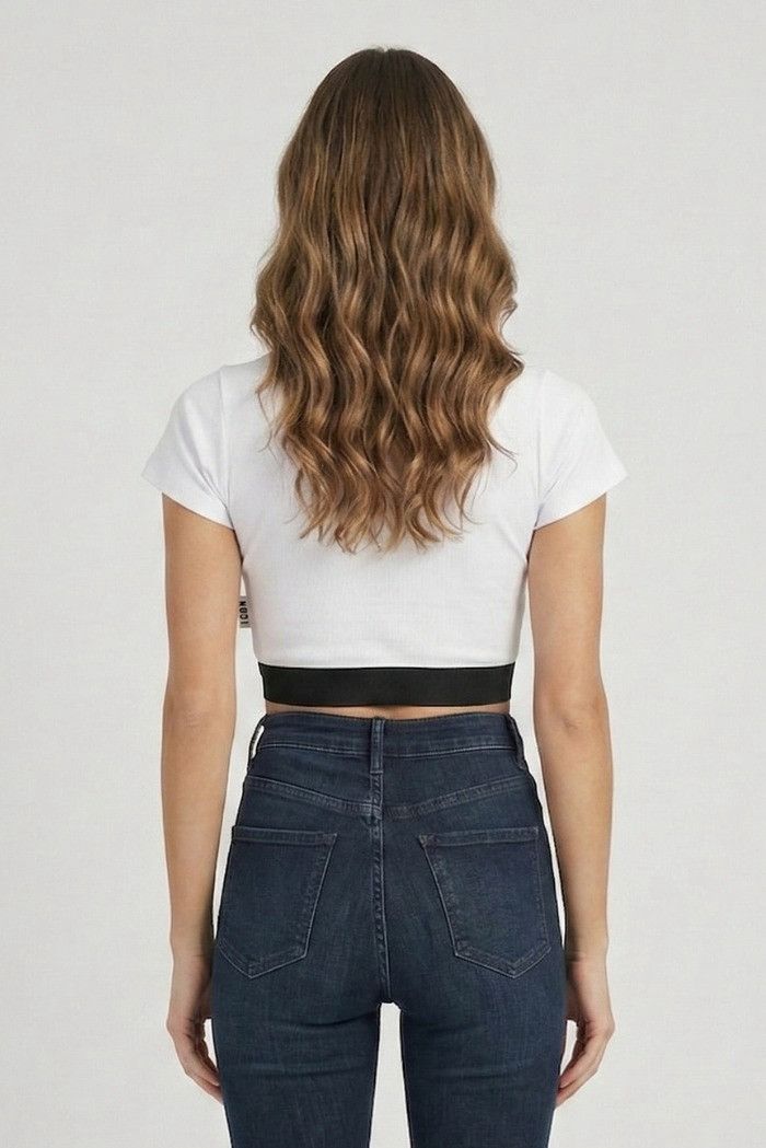 Cropped donna ICON con elastico e maxi logo 03