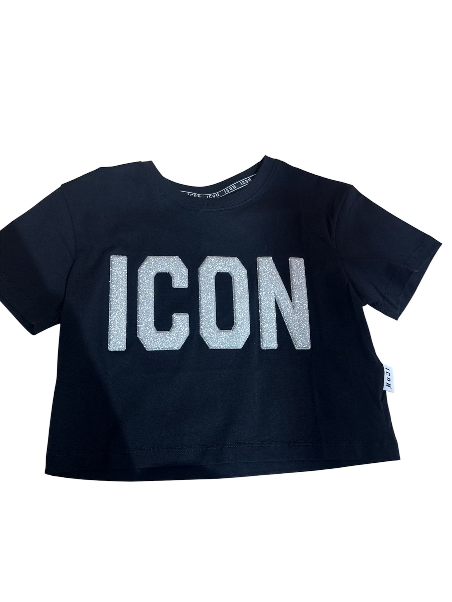 Cropped donna ICON con logo rilievo glitterato 21