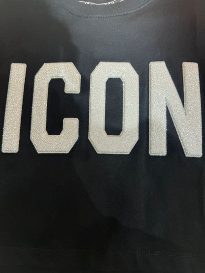 Cropped donna ICON con logo rilievo glitterato 21