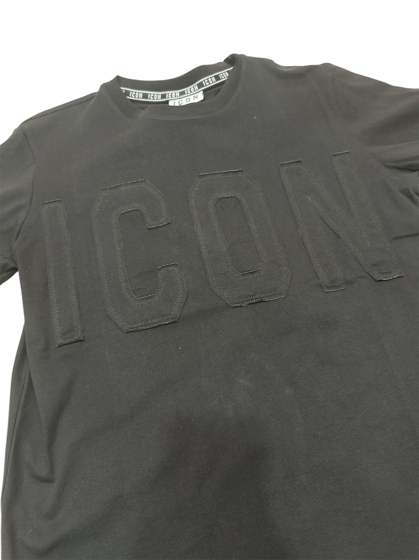 T-shirt ICON maxi logo ricamato 033