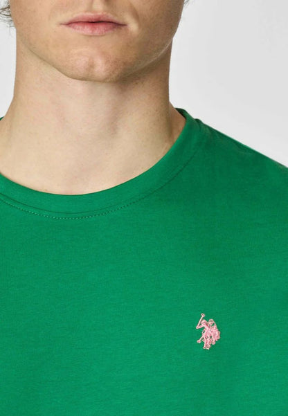 T-shirt U.S POLO ASSN Verde logo rosa  144