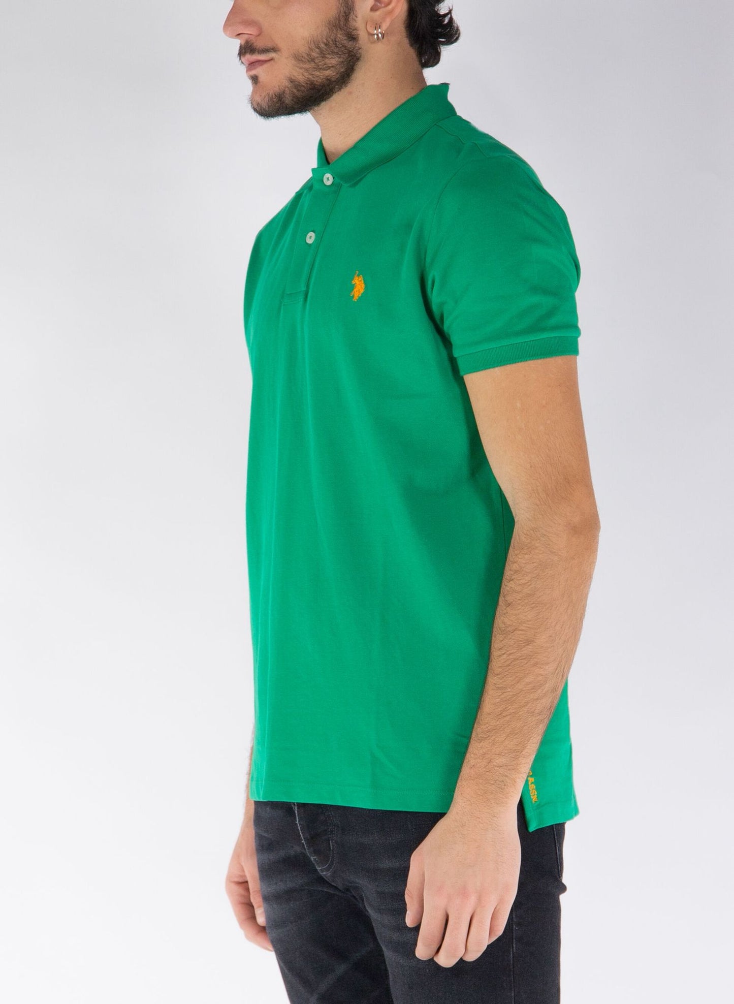 Polo U.S POLO ASSN VERDE LOGO ARANCIO