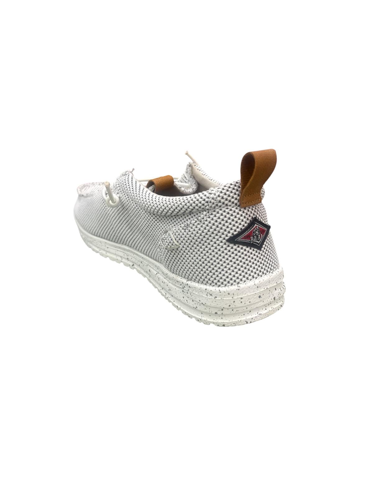 Mocassino Bear in tela WHITE