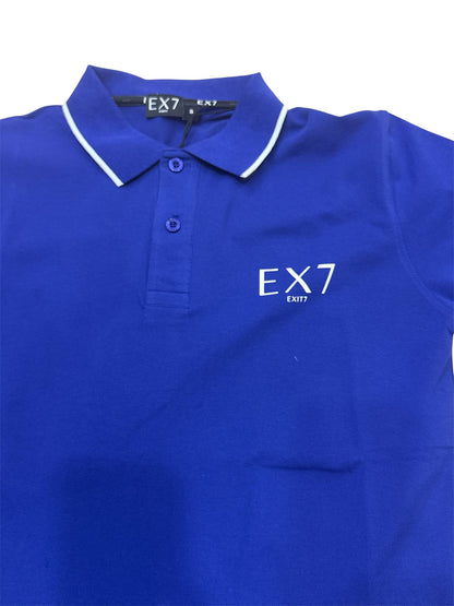 Polo EXIT7 logo in stampa 001 royal