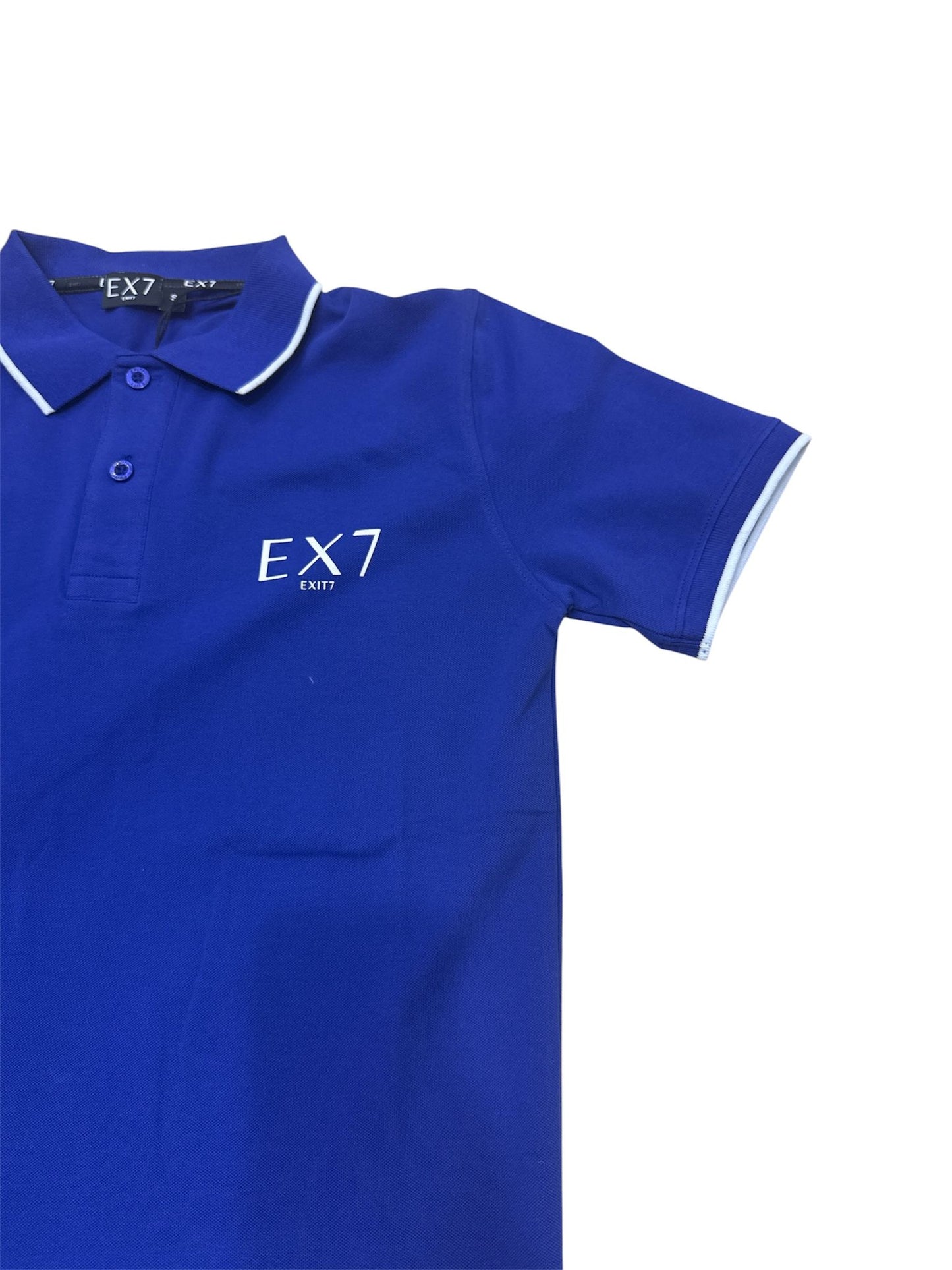 Polo EXIT7 logo in stampa 001 royal