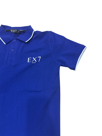 Polo EXIT7 logo in stampa 001 royal