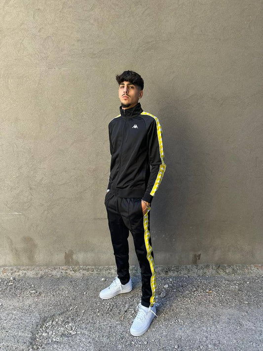 Tuta KAPPA in acetato Black-Yellou Incaberry-White