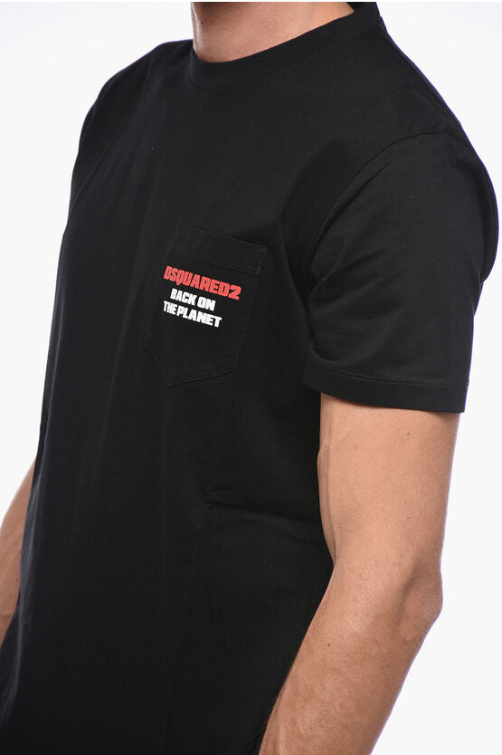 T-shirt DISQUARED2 con tasca e logo laterale