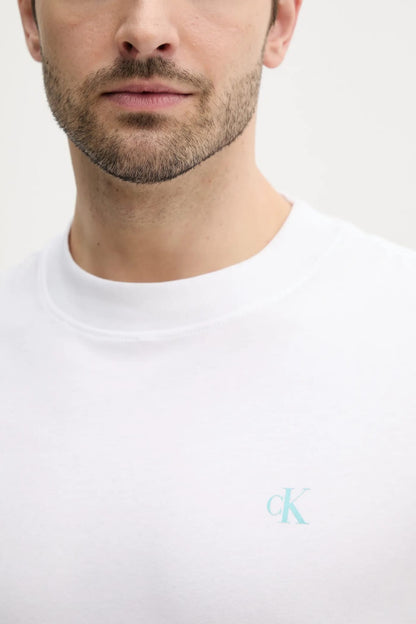 T-shirt CALVIN KLEIN con logo laterale azzurro