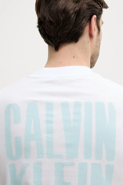 T-shirt CALVIN KLEIN con logo laterale azzurro