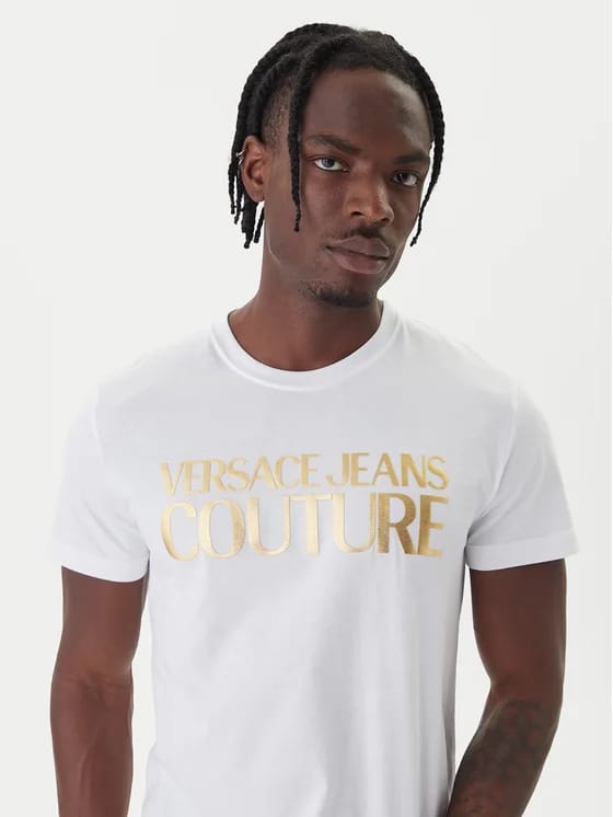 T-shirt VERSACE COUTURE con logo dorato centrale