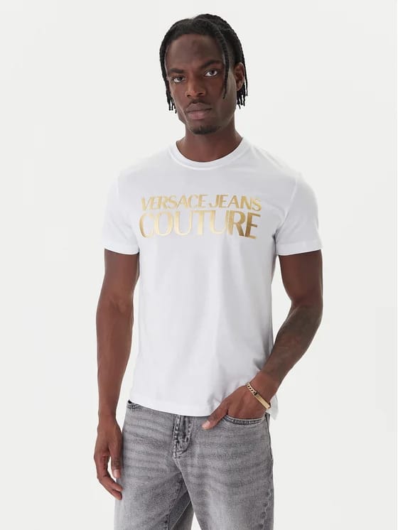 T-shirt VERSACE COUTURE con logo dorato centrale