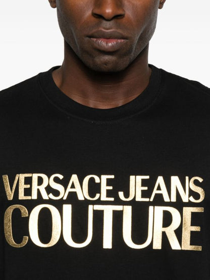 T-shirt VERSACE COUTURE con logo dorato centrale