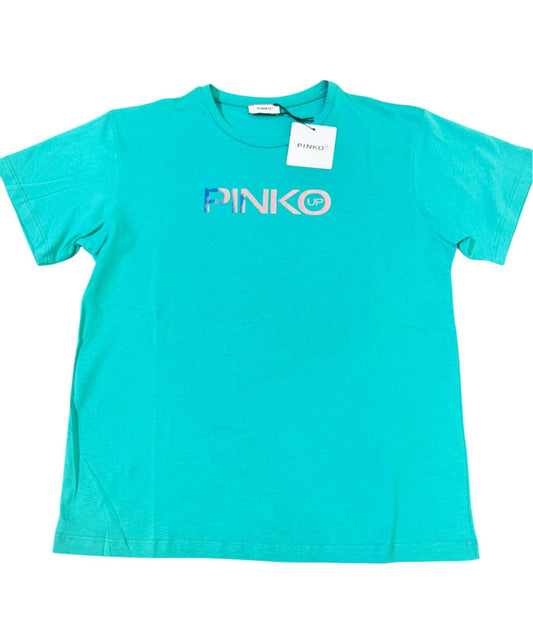 T-shirt PINKO con stampa effetto laminato