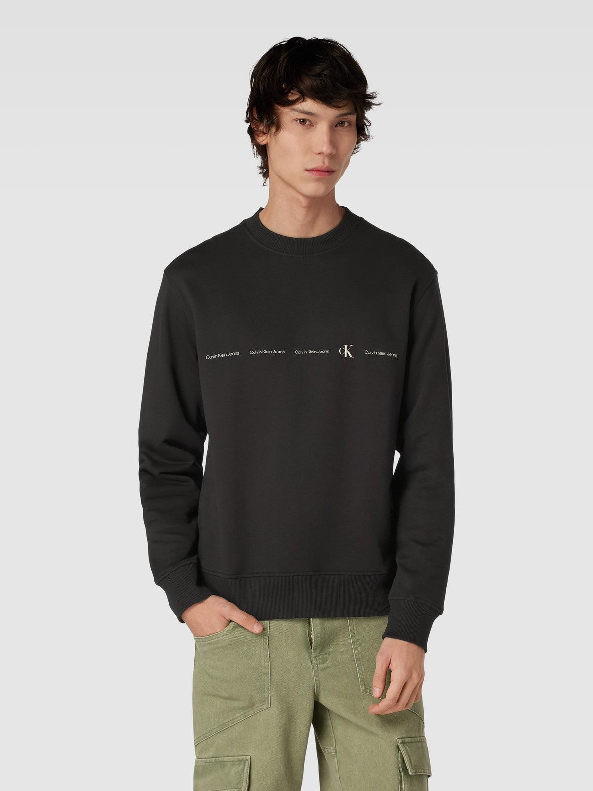 Felpa Calvin Klein Uomo logo retto in gomma