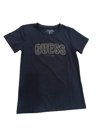 T-shirt GUESS con maxi logo brillantini