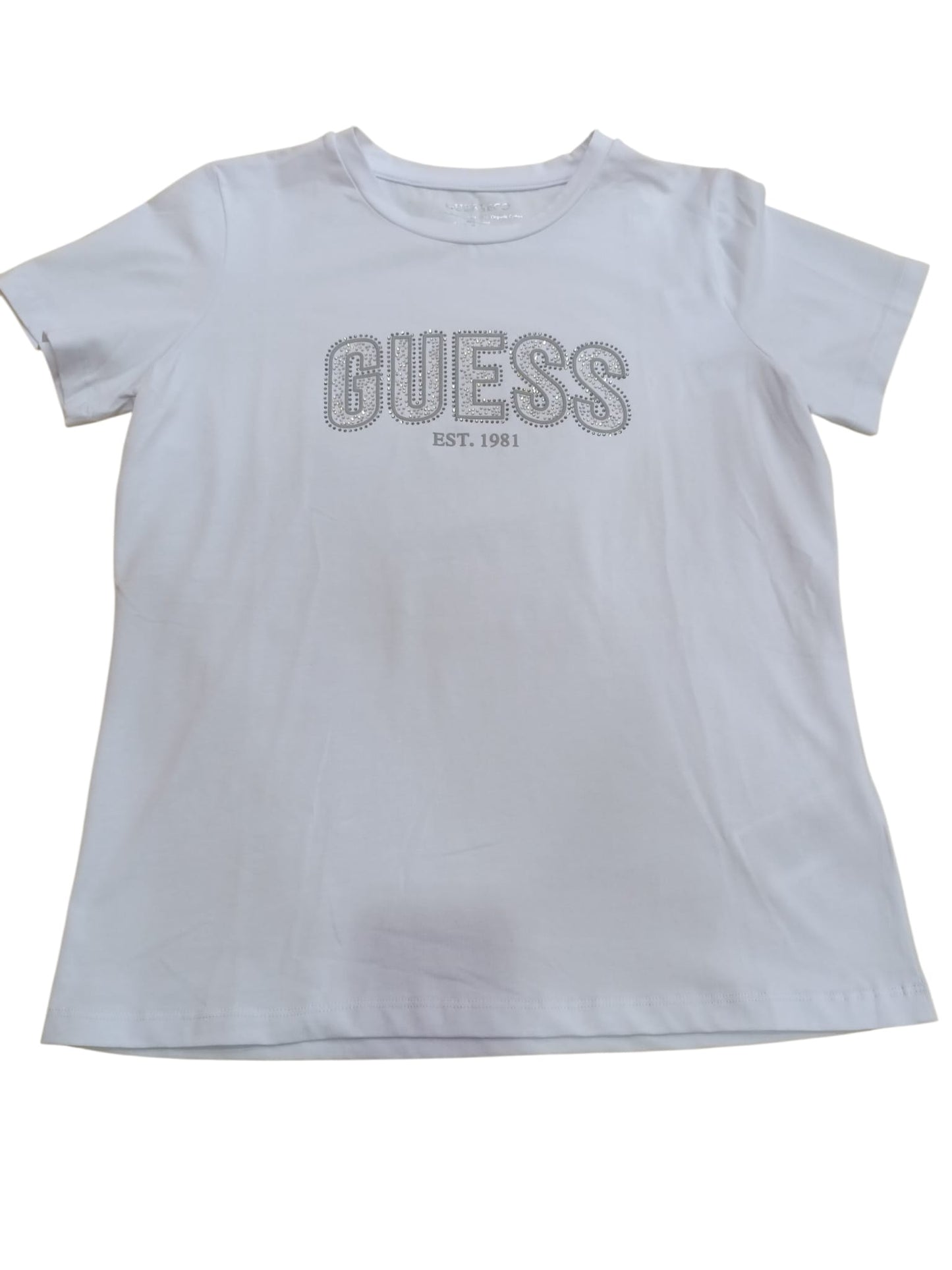 T-shirt GUESS con maxi logo brillantini