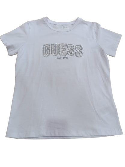 T-shirt GUESS con maxi logo brillantini