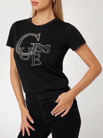 T-shirt Guess maxi logo in strass z14